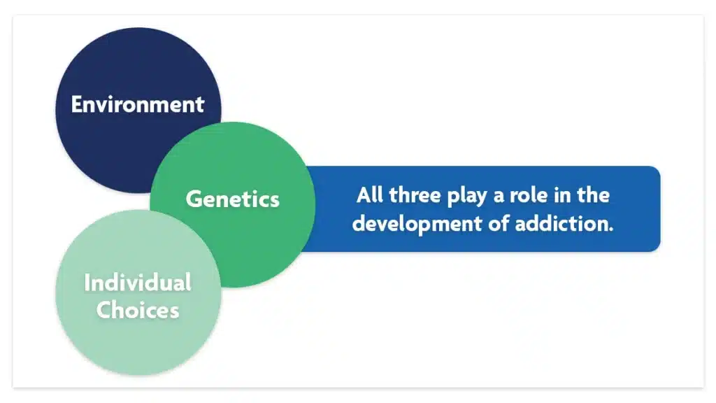 Genetics, environment, and individual choices all play a role in the development of addiction.