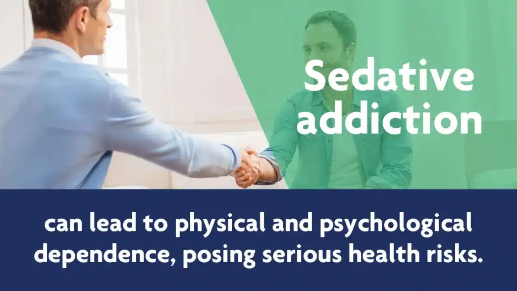 Two adults shaking hands. Sedative addiction can lead to physical and psychological dependence, posing serious health risks.
